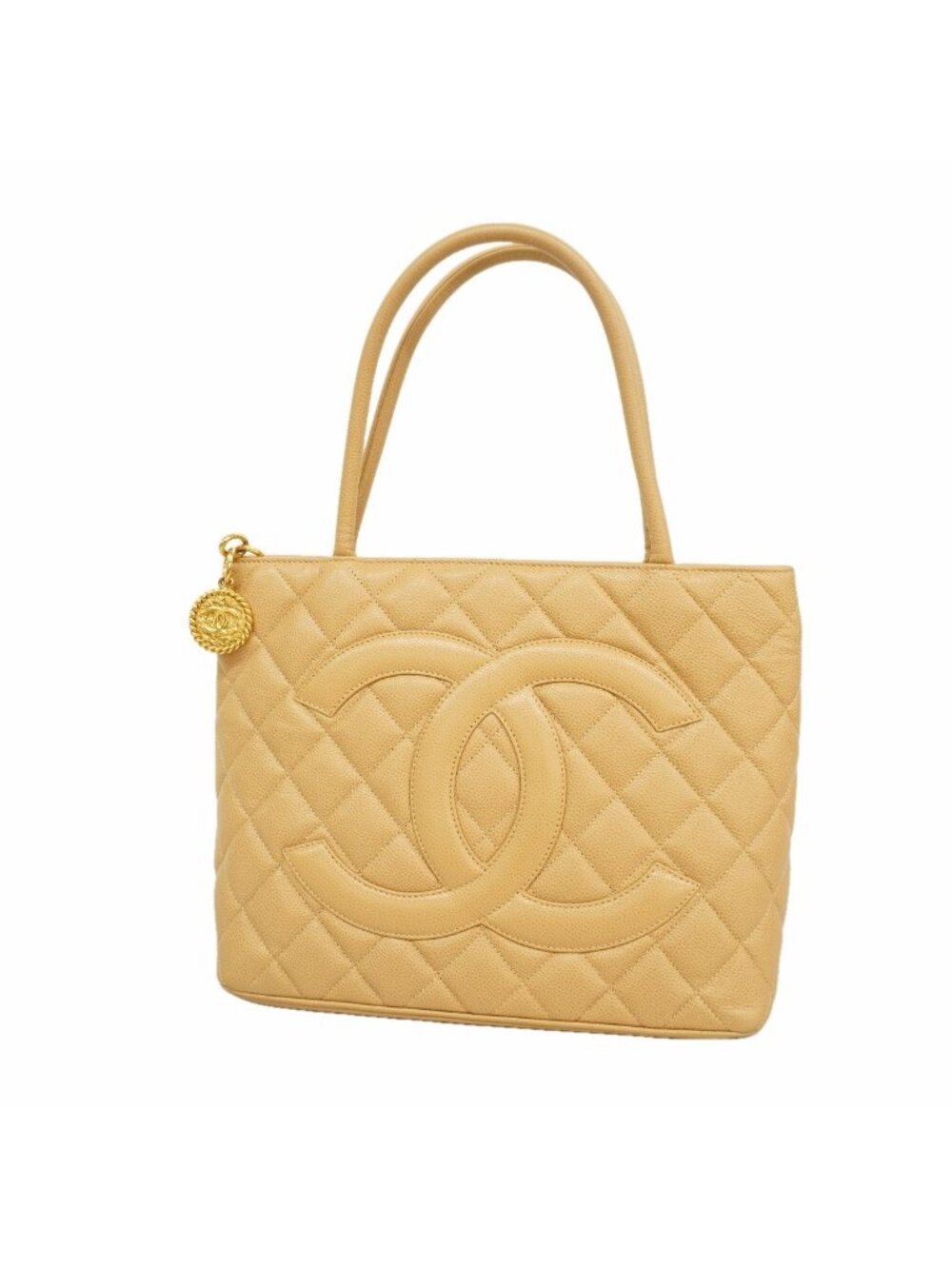 Chanel Tote Reissue Caviar Leather Beige Gold